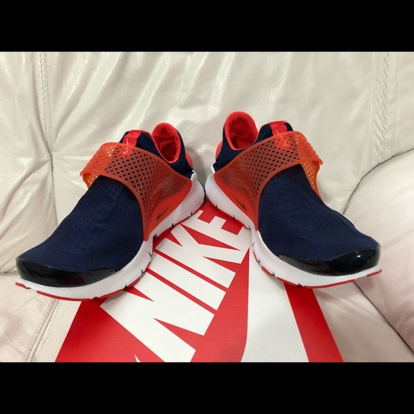 Nike Sock Dart KJCRD Navy Orange Size 12 New - Picture 6 of 8